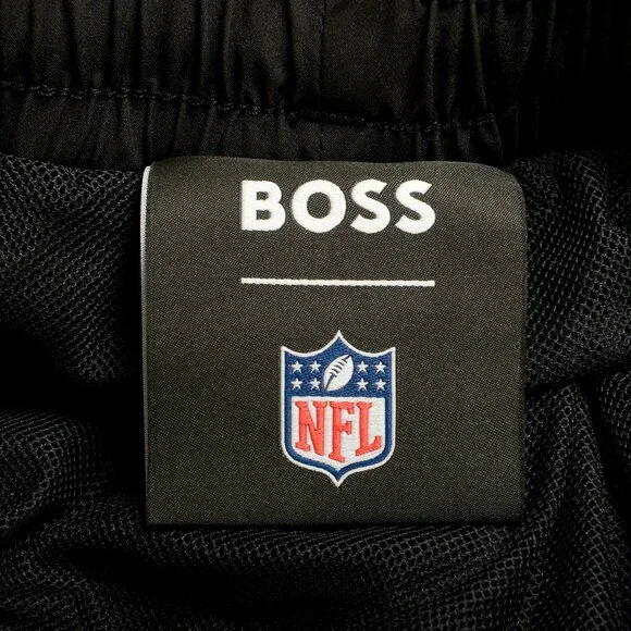 Hugo Boss X NFL Raiders Black Quick-Dry Swim Board Shorts US M IT 50